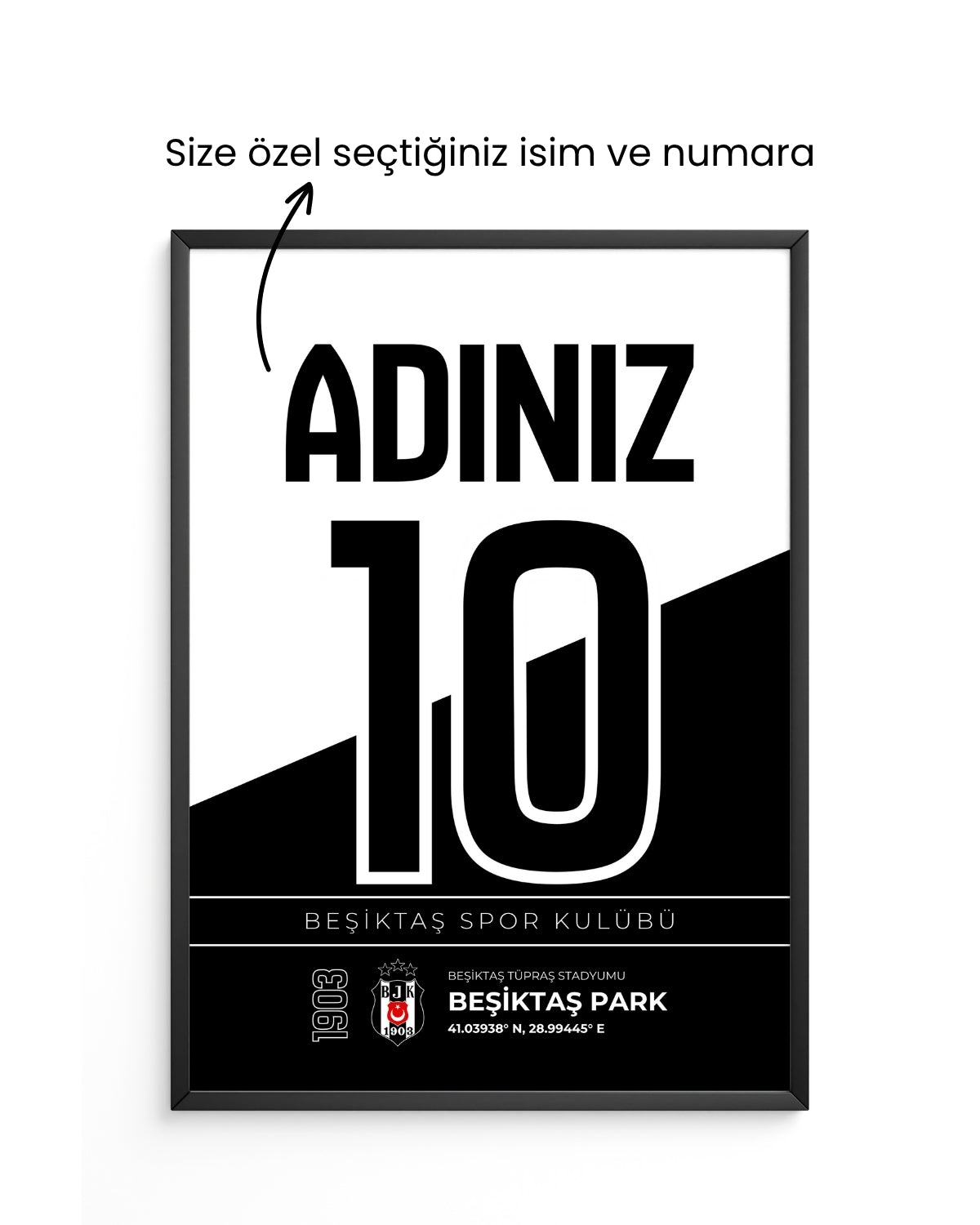 Kişiye Özel Beşiktaş Tasarım Tablo