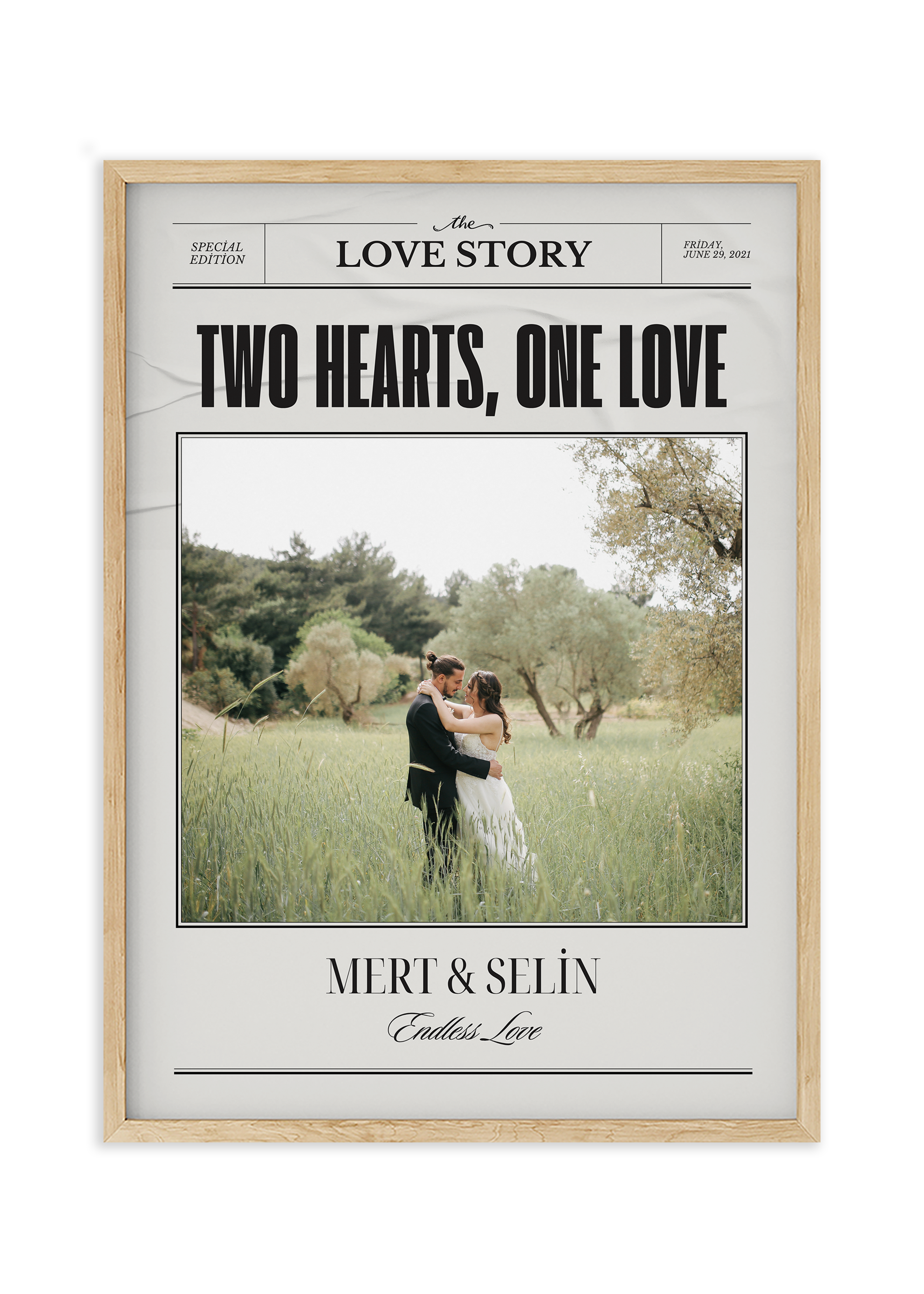 Kişiye Özel Two Hearts Tasarım Tablo