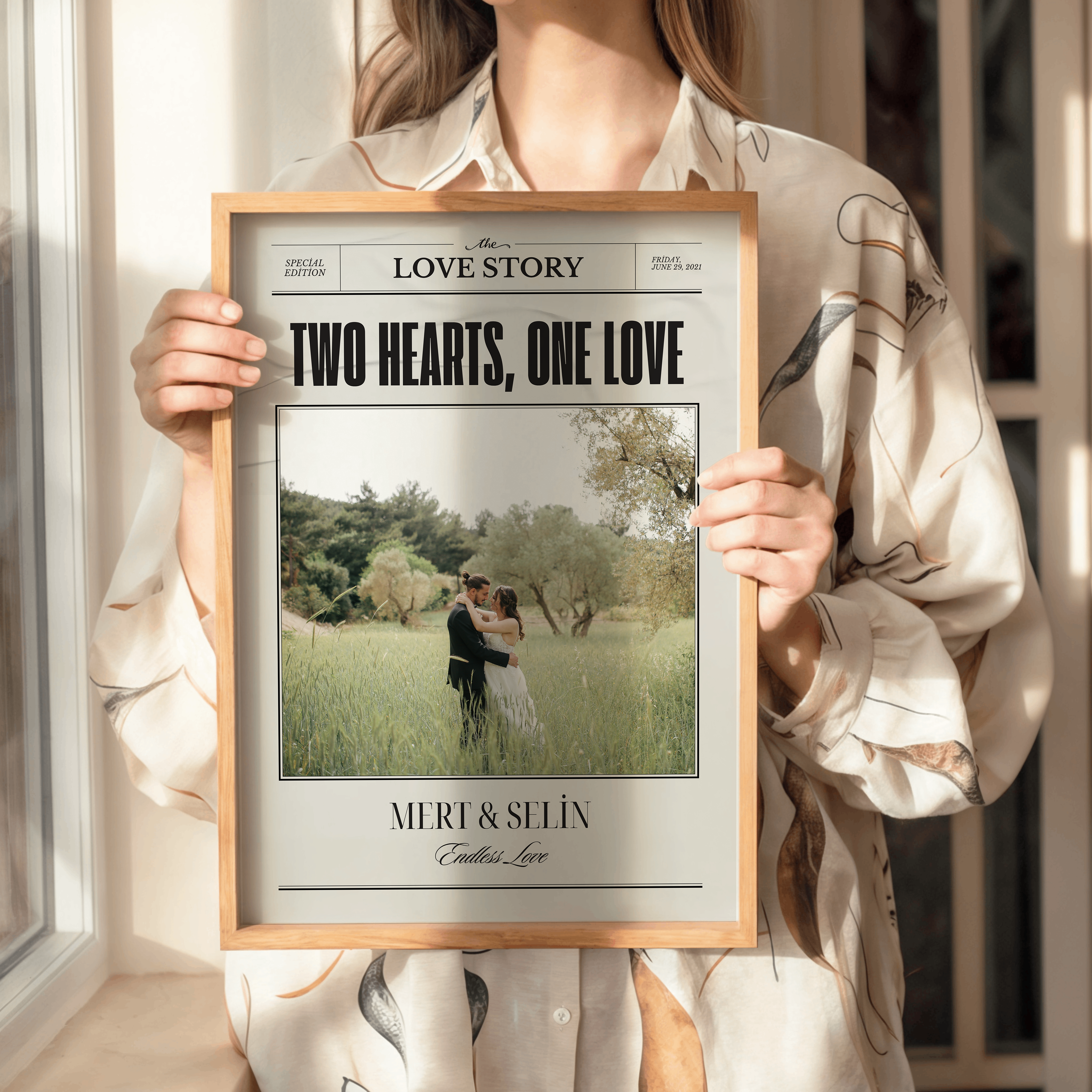 Kişiye Özel Two Hearts Tasarım Tablo