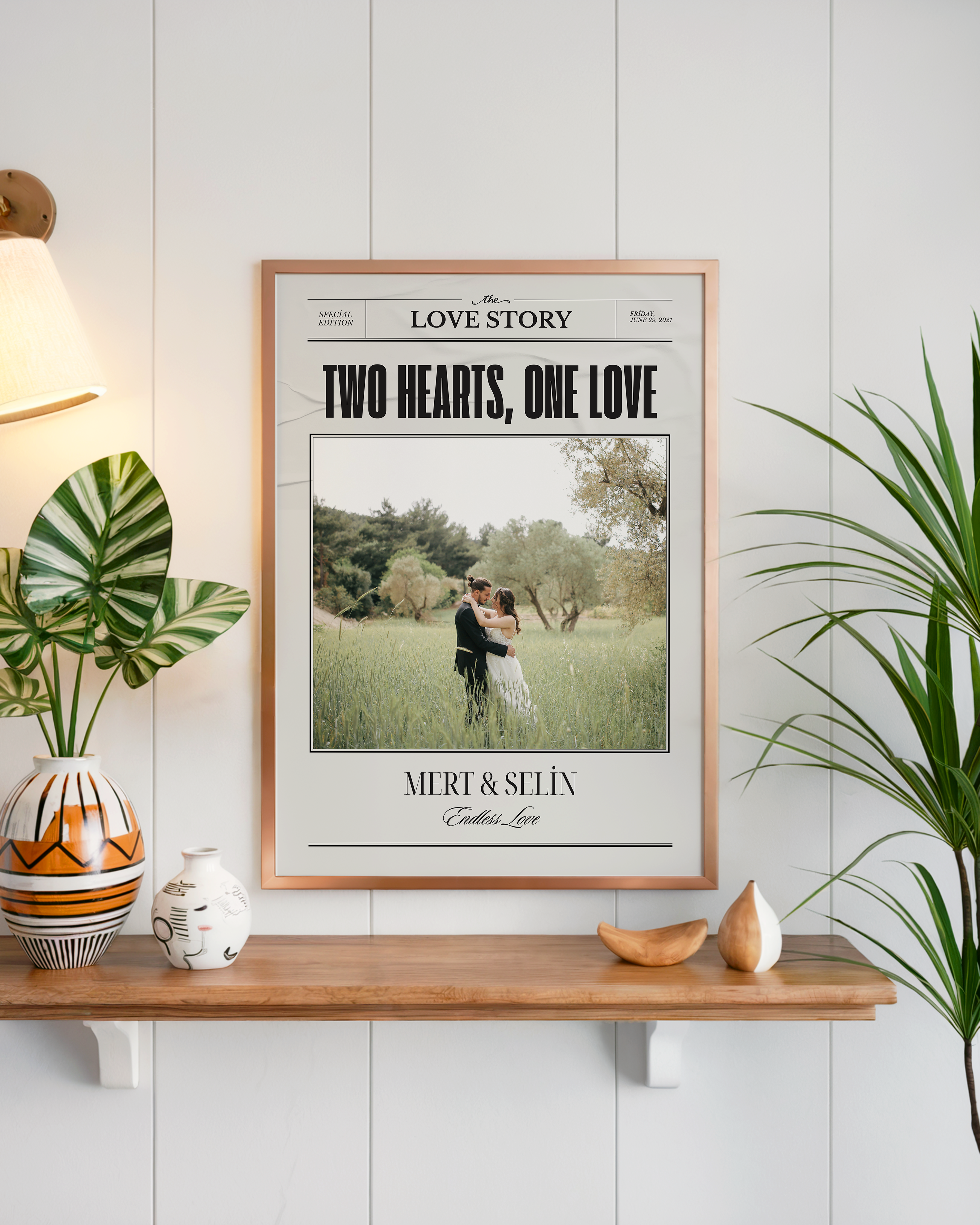 Kişiye Özel Two Hearts Tasarım Tablo