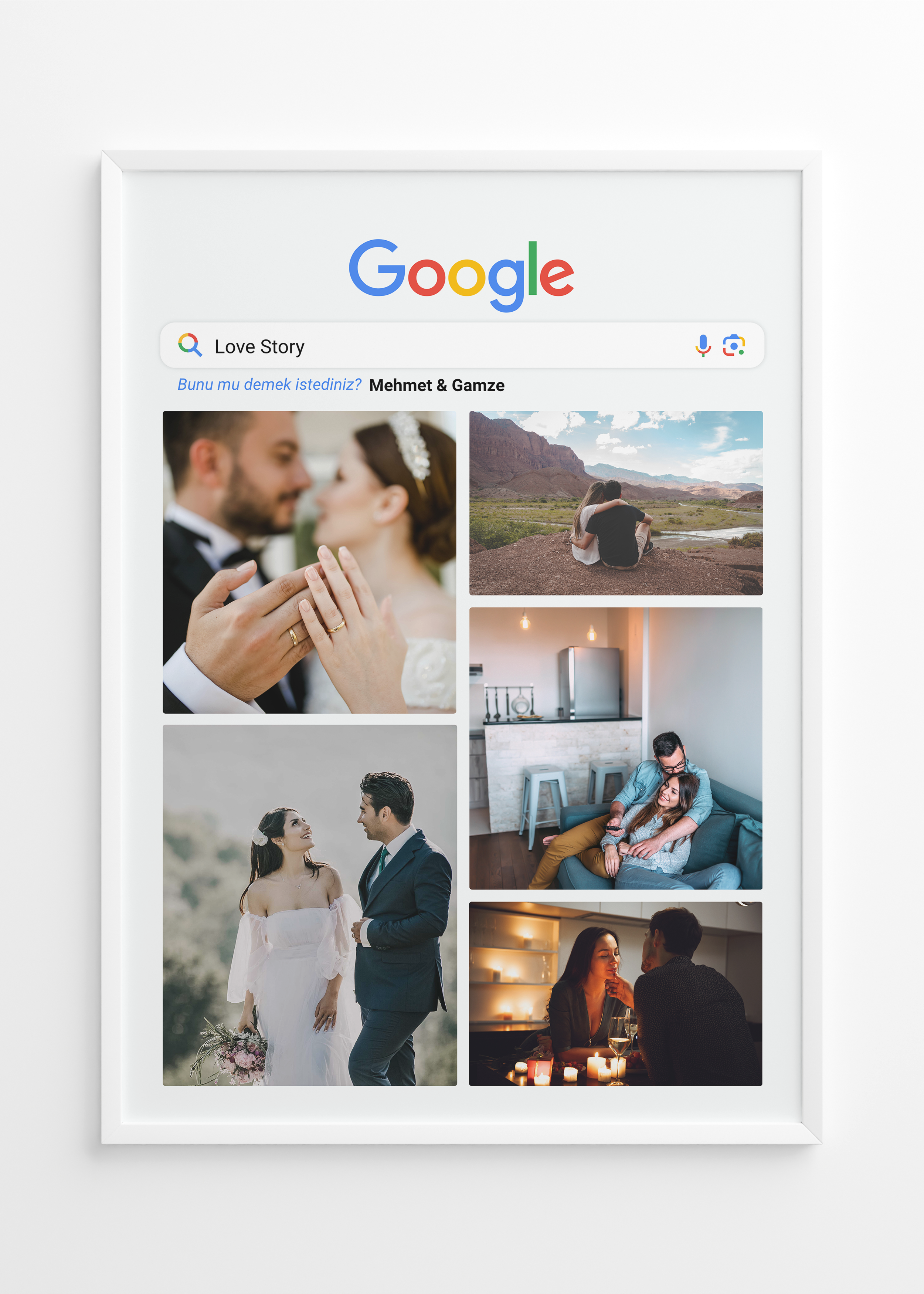 Love Story Google Arama Tasarım Tablo