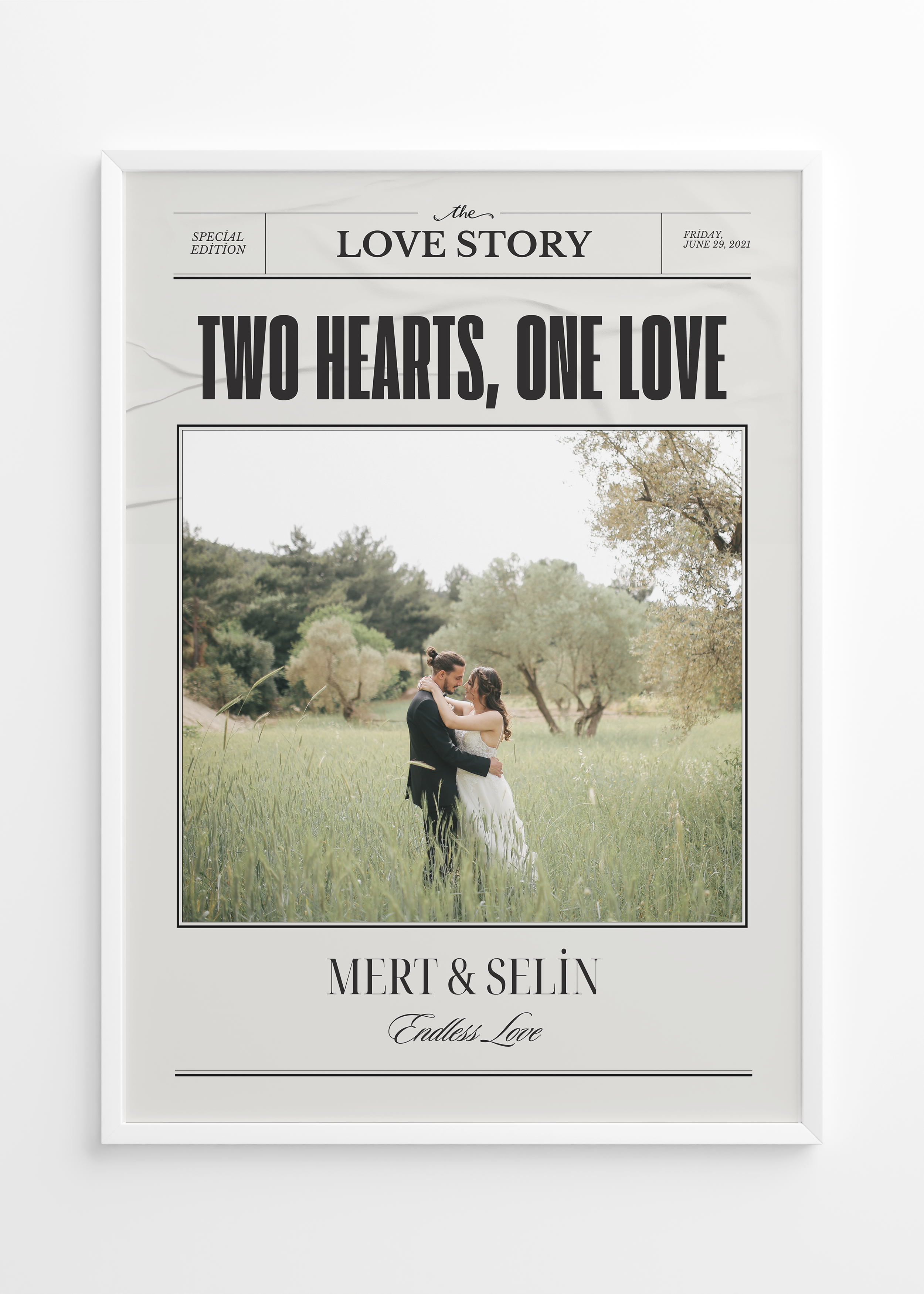 Kişiye Özel Two Hearts Tasarım Tablo