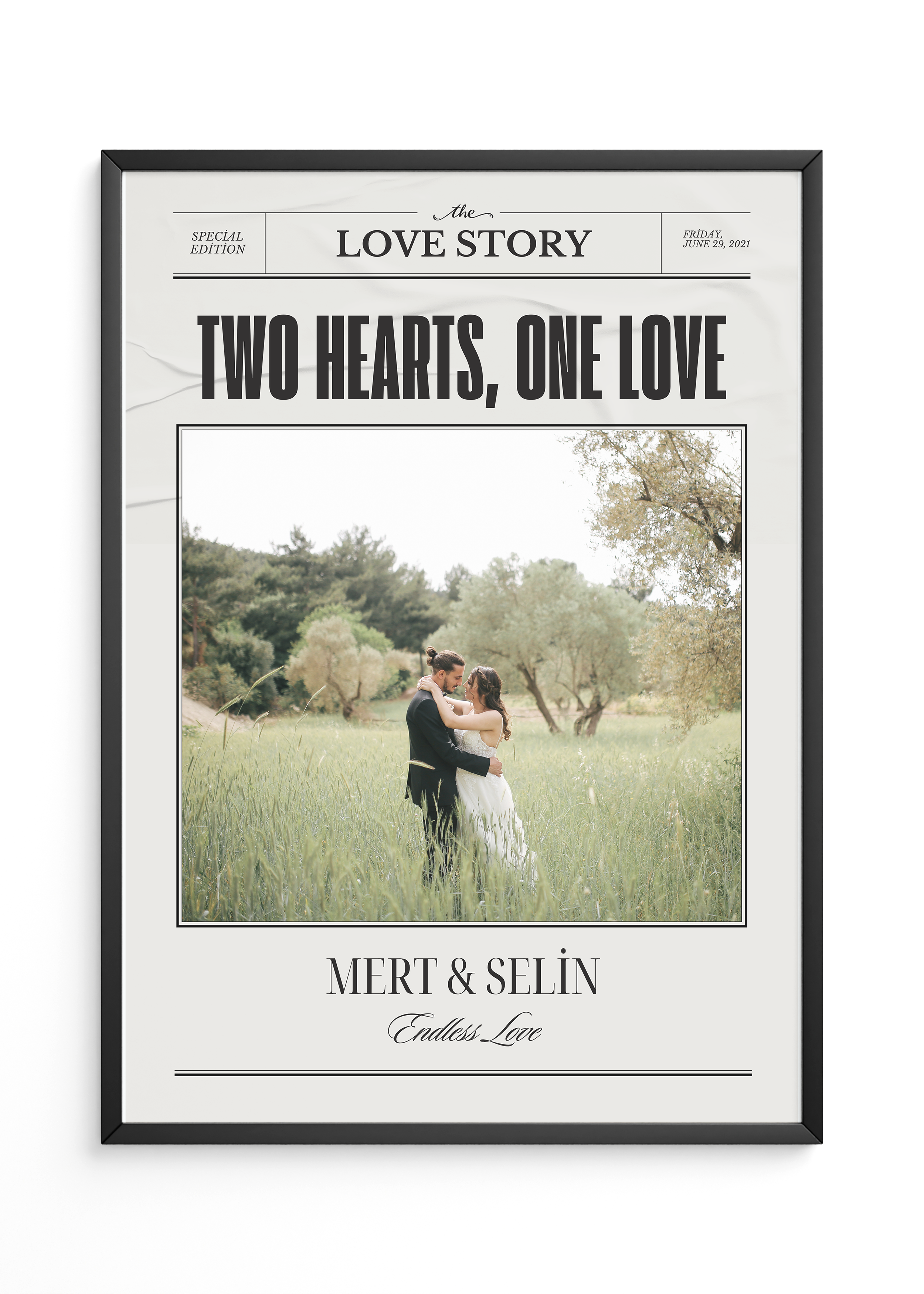 Kişiye Özel Two Hearts Tasarım Tablo